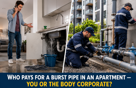 Pays Burst Pipe Apartment? Body Corporate?